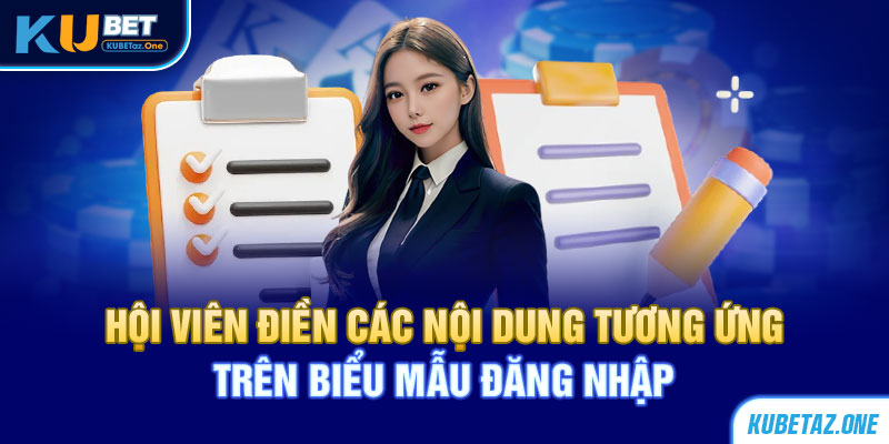 Hội viên điền các nội dung tương ứng trên biểu mẫu đăng nhập